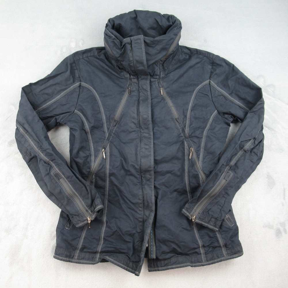 Kuhl Jacket Womens Large Gray Full Zip High Neck Contrast Stitch 16S 3656
